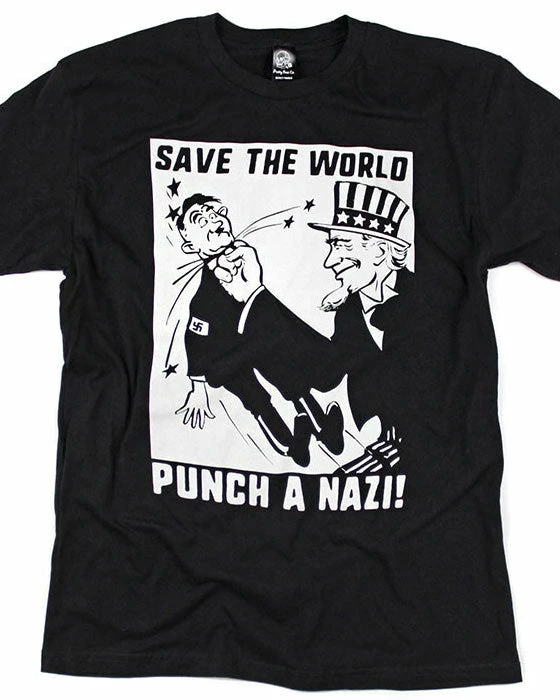 Pretty Bad Co. Clothing Save The World, Punch A Nazi! Unisex Tee 2 Pretty Bad Co. Clothing Save The World, Punch A Nazi! Unisex Tee