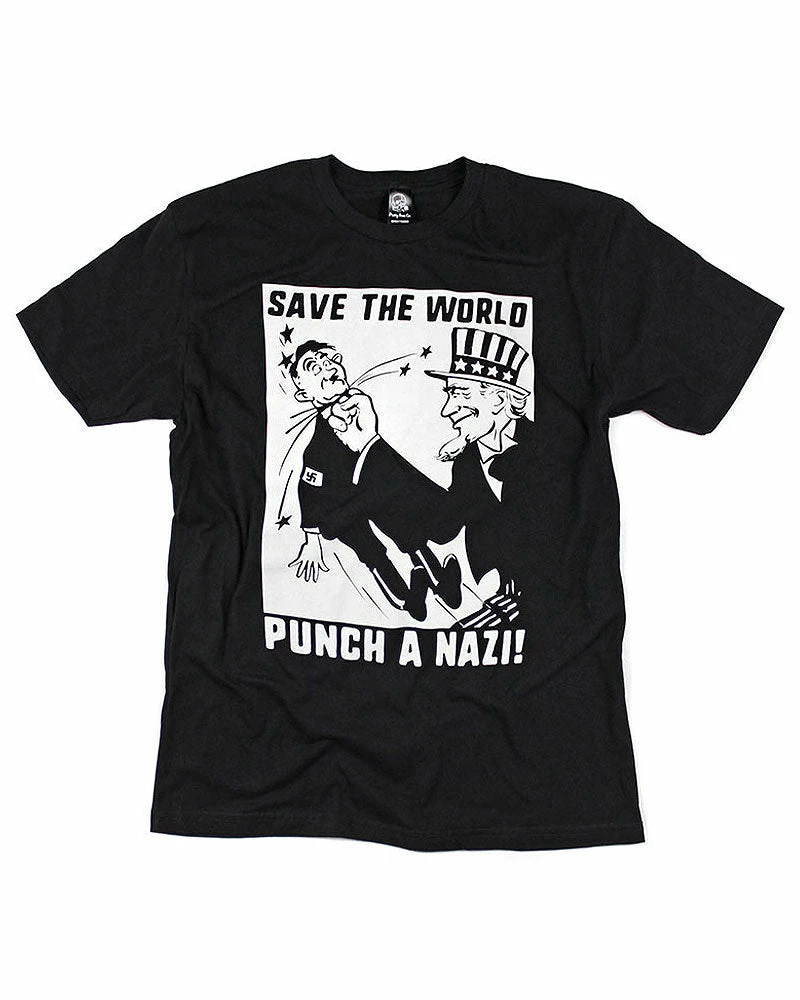 Pretty Bad Co. Clothing Save The World, Punch A Nazi! Unisex Tee 1 Pretty Bad Co. Clothing Save The World, Punch A Nazi! Unisex Tee