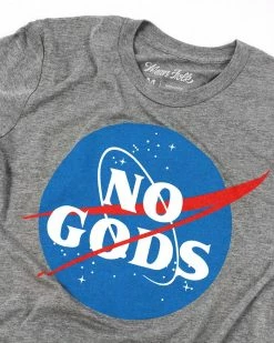 Mean Folk No Gods Unisex Tee - Tri-Blend Grey Graphic Tees + Long Sleeves