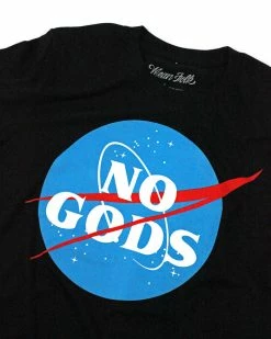 Mean Folk Graphic Tees + Long Sleeves No Gods Unisex Tee - Black