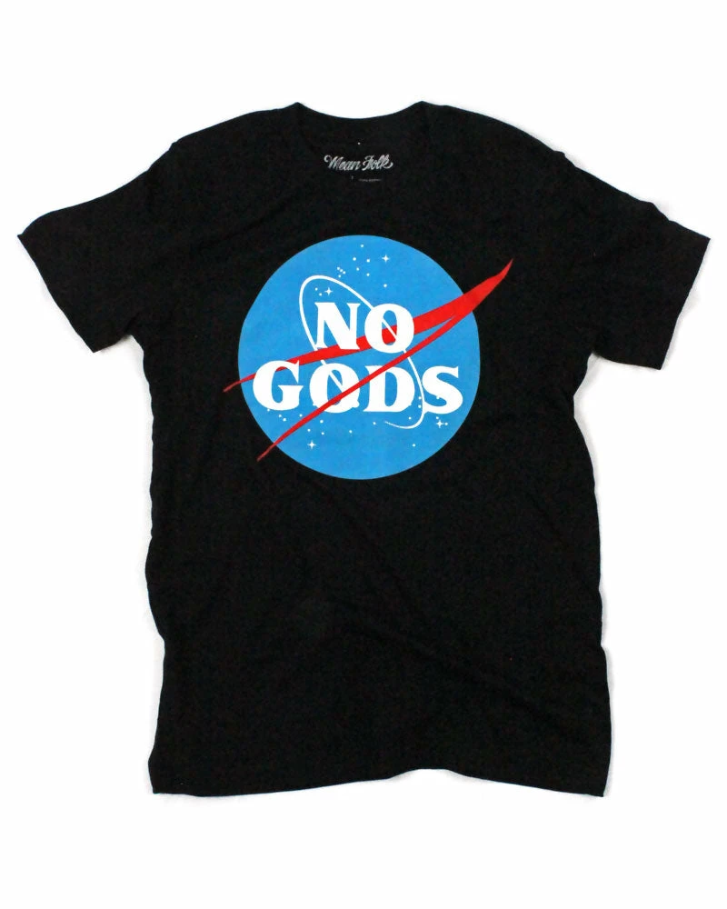 Mean Folk Graphic Tees + Long Sleeves No Gods Unisex Tee - Black 1 Mean Folk Graphic Tees + Long Sleeves No Gods Unisex Tee - Black