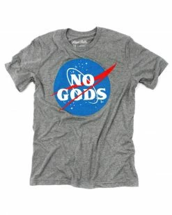 Mean Folk No Gods Unisex Tee - Tri-Blend Grey Graphic Tees + Long Sleeves