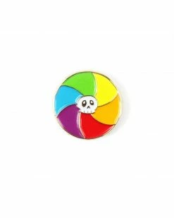 ILootPaperie Enamel Pins + Buttons Rainbow Wheel Of Death Spinning Pin