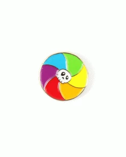 ILootPaperie Enamel Pins + Buttons Rainbow Wheel Of Death Spinning Pin
