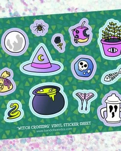 Band Of Weirdos Witch Crossing Sticker Sheet