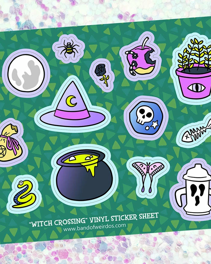 Band Of Weirdos Witch Crossing Sticker Sheet 2 Band Of Weirdos Witch Crossing Sticker Sheet