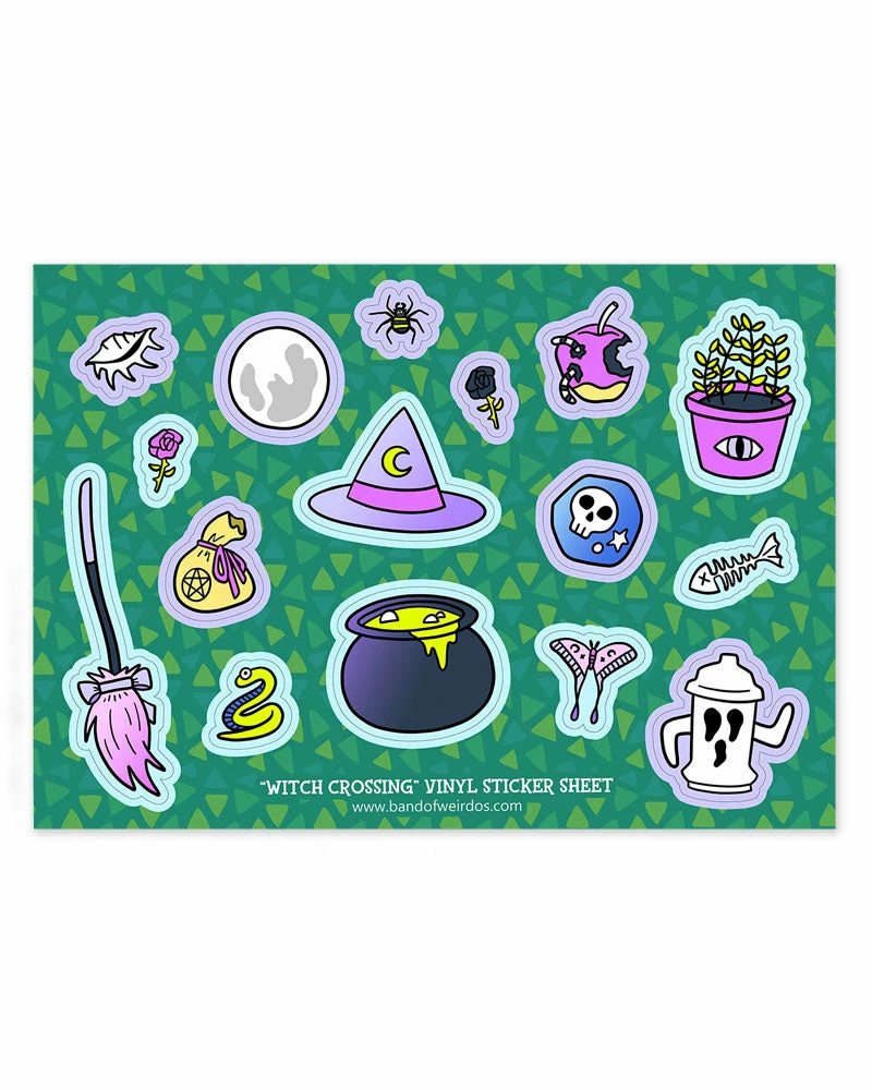 Band Of Weirdos Witch Crossing Sticker Sheet 1 Band Of Weirdos Witch Crossing Sticker Sheet