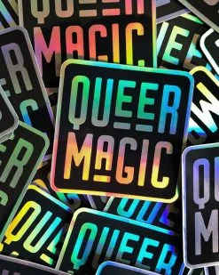 The Third Arrow Queer Magic Holographic Sticker - Black Stickers + Decals