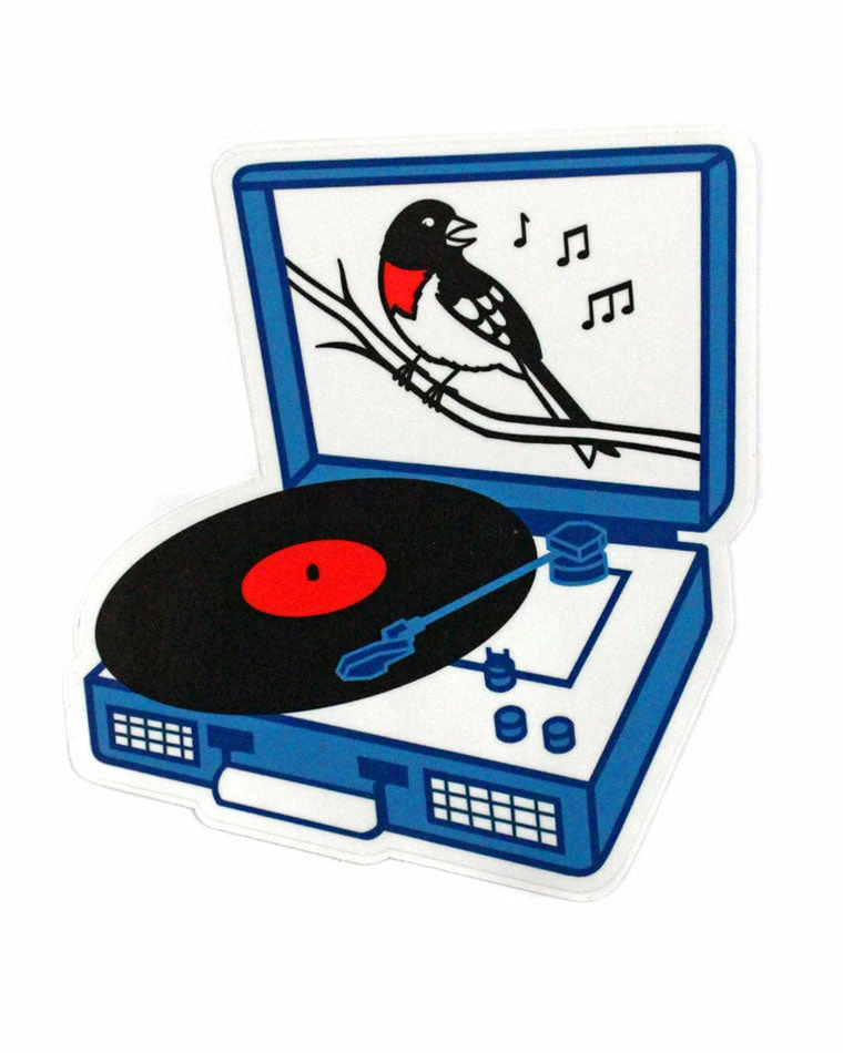 Quiet Tide Goods Stickers + Decals Songbird Record Player Sticker 1 Quiet Tide Goods Stickers + Decals Songbird Record Player Sticker