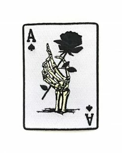 Strike Gently Co. Embroidered Patches Skeleton Ace Playing Card Patch