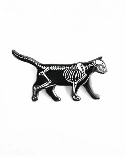Strike Gently Co. Enamel Pins + Buttons Catwalk Cat Skeleton Pin