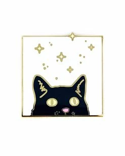 Strike Gently Co. Enamel Pins + Buttons Starry Eyed Cat Pin