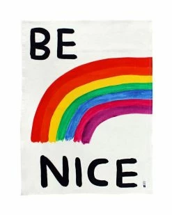 Third Drawer Down Be Nice Rainbow Tapestry Tea Towel