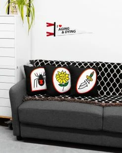 No Fun Press Angry Flower & Butterfly Pillow Accessories