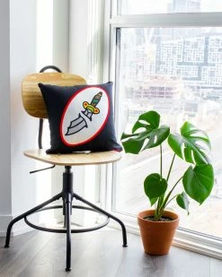 No Fun Press Sword & Rose Pillow