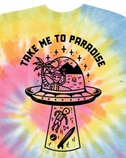 Awarewolf Apparel Take Me To Paradise UFO Unisex Tie-Dye Tee Clothing