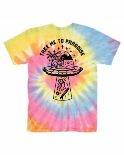 Awarewolf Apparel Take Me To Paradise UFO Unisex Tie-Dye Tee Clothing