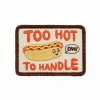 Lucky Horse Press Embroidered Patches Too Hot To Handle Hot Dog Patch