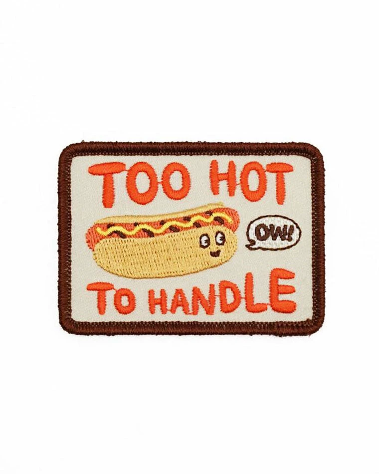 Lucky Horse Press Embroidered Patches Too Hot To Handle Hot Dog Patch 1 Lucky Horse Press Embroidered Patches Too Hot To Handle Hot Dog Patch