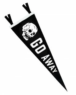 Oxford Pennant Go Away Skull Pennant Home
