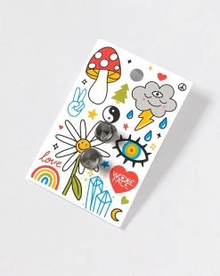 Wokeface Enamel Pins + Buttons Stay Weird Face Pin